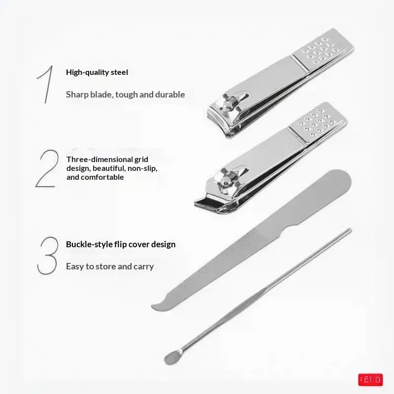 4-Piece Stainless Steel Manicure & Pedicure Set with Pouch Manicure Pedicure Set SWANS