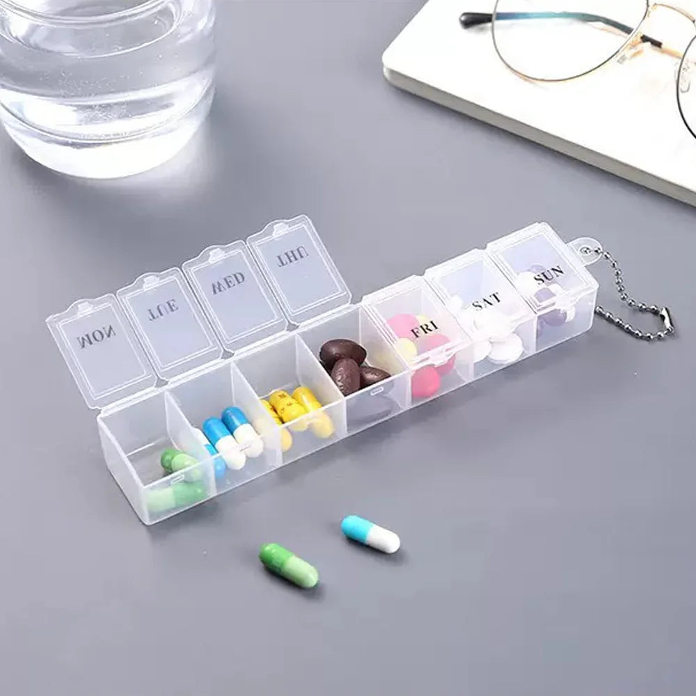 Mini 7-Grid Transparent Storage Box – Small Item Organizer Small Item Organizer SWANS