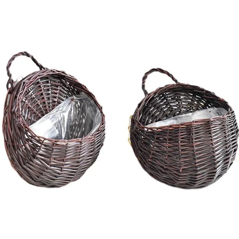Handwoven Willow Wall Hanging Planter Basket – Boho Décor Wall Hanging Planter SWANS