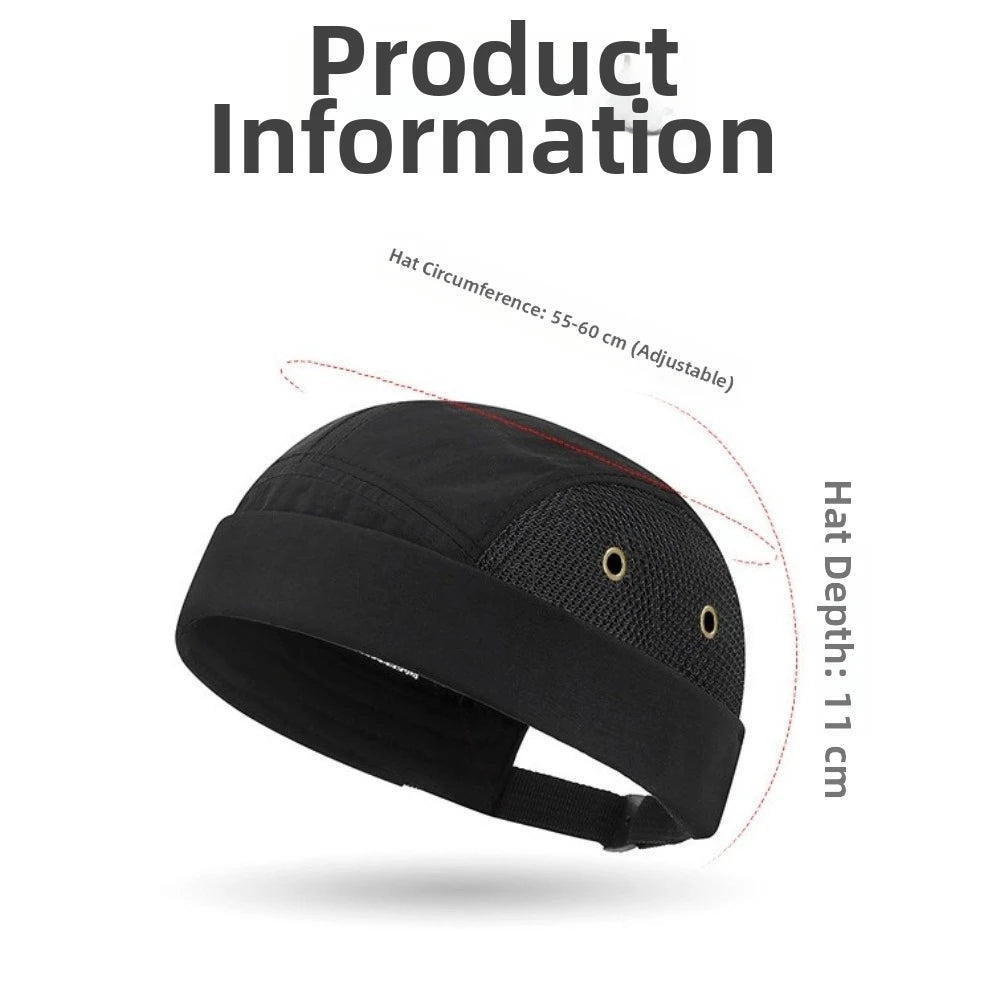 Hip Hop Docker Cap – Brimless Adjustable Knit Harbour Cap Brimless Docker Cap SWANS