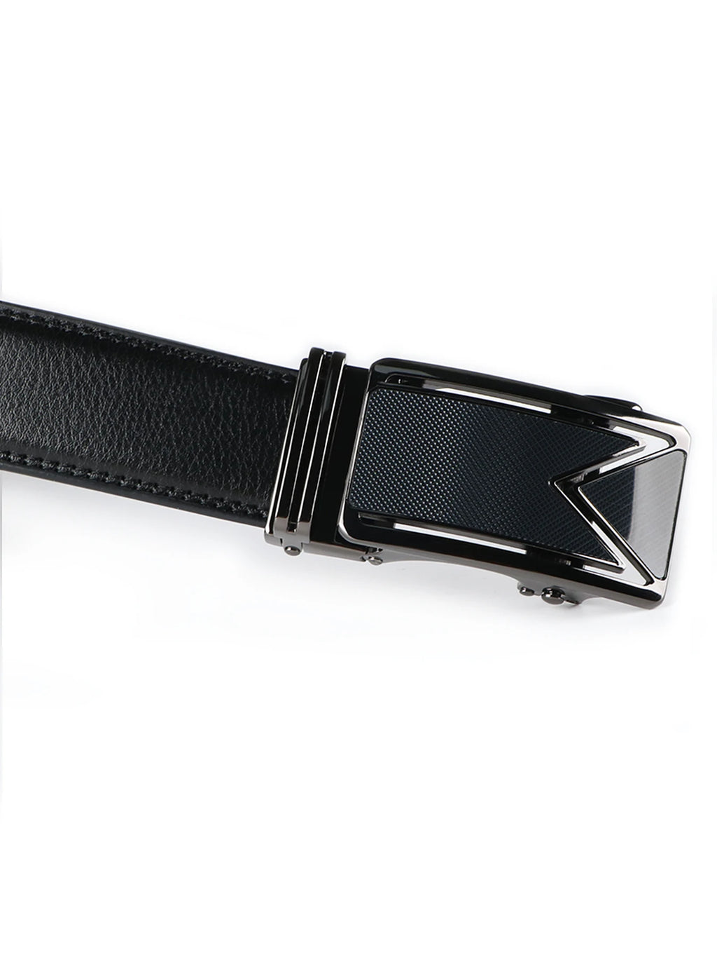 Men's Ratchet Belt – Chevron Buckle & Grid Pattern PU Leather Men's Ratchet Belt SWANS