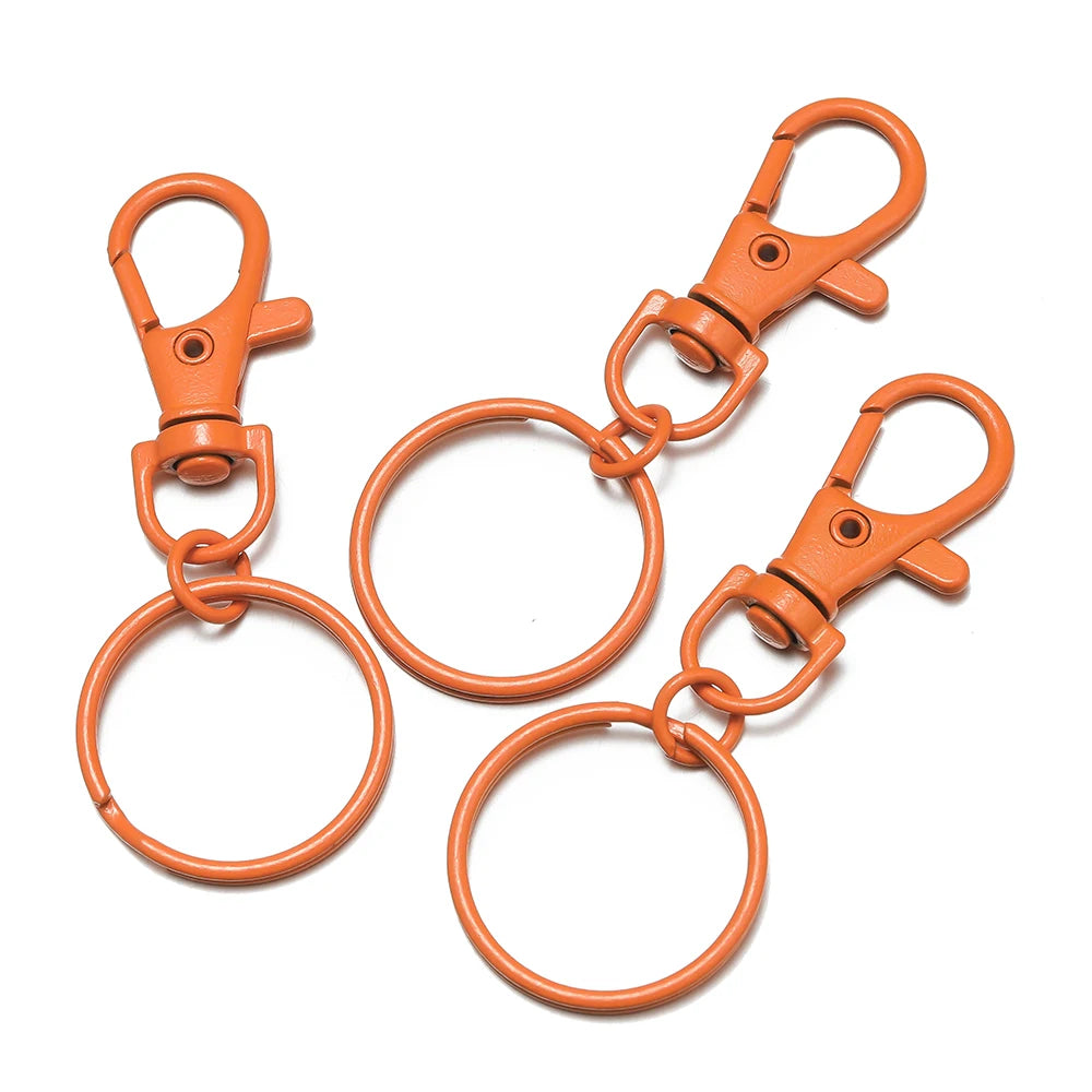 Multicolor Lobster Clasp Keyring Hooks with Adjustable Buckle Jewelry Findings SWANS Light orange 5pcs