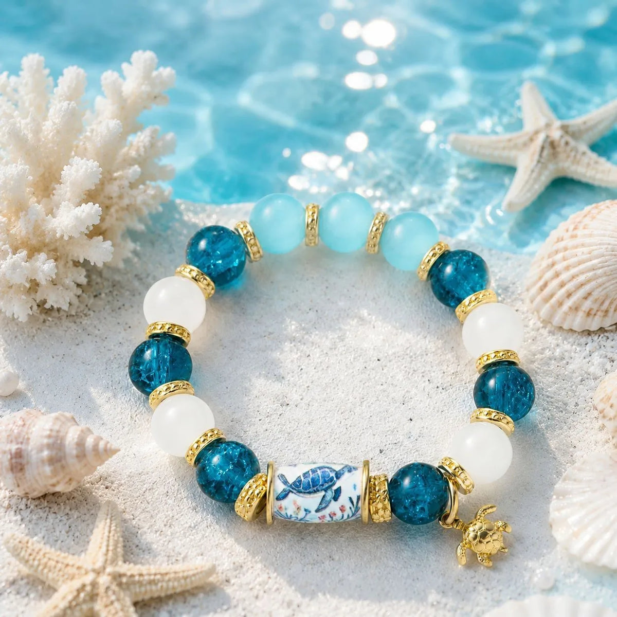 Ocean Animals Colorful Beaded Bracelet – Handcrafted Gift Beaded Bracelet SWANS 2