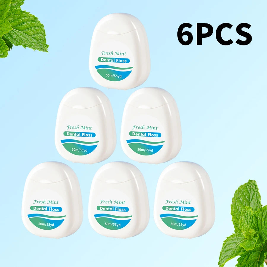 SWANS Mint Dental Floss Roll 50M | 3, 6 & 12 Pack Dental Floss Roll SWANS 6PCS