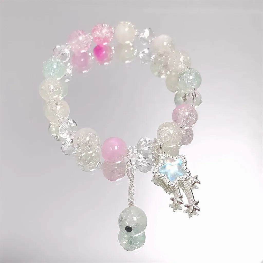 Star Crystal Glass Beaded Bracelet – Y2K Best Friend Jewelry Beaded Charm Bracelet SWANS Style 3