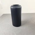 Striped Plastic Vase – Ceramic-Look Decorative Flower Vase Decorative Vase SWANS Black