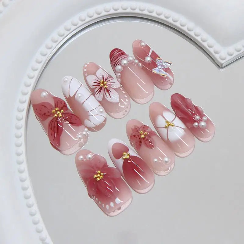 Tortoiseshell Gradient French Press-On Nails – Reusable Set Press-On Nail Set SWANS