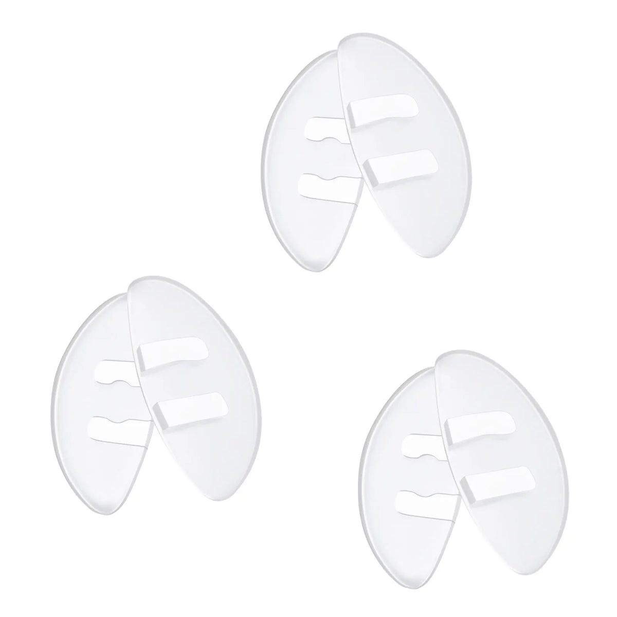 Silicone Push-In Nose Pads 15mm×6mm – Clear Anti-Slip Eyeglass Eyewear Accessories SWANS 3 Pairs