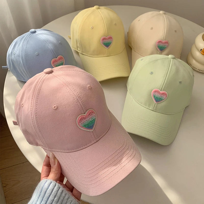 FAITOLAGI Women's Heart Baseball Cap – Breathable Cotton Sun Hat Women's Baseball Cap SWANS