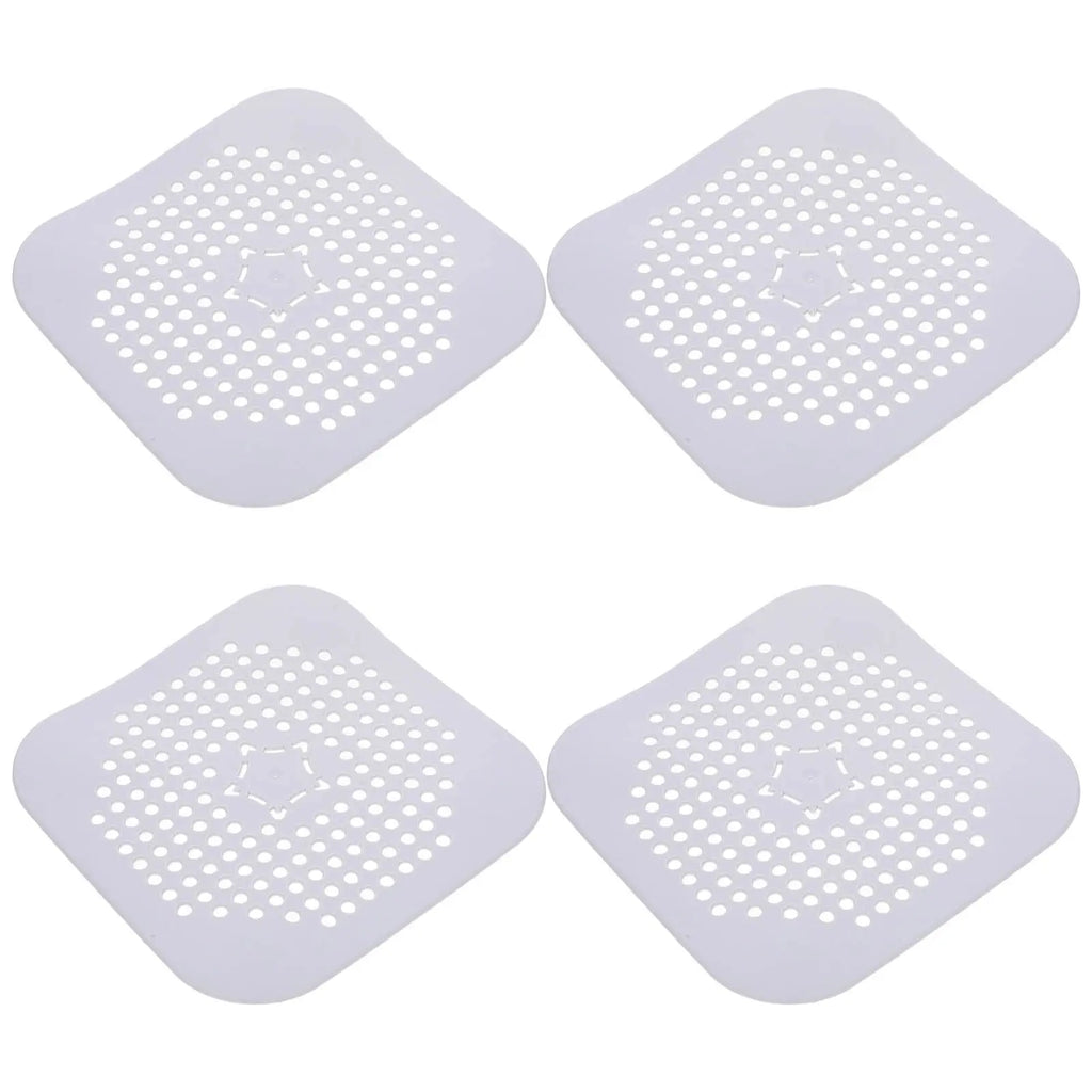 4-Pack Silicone Square Shower Drain Hair Catcher Strainer Drain Hair Catcher SWANS