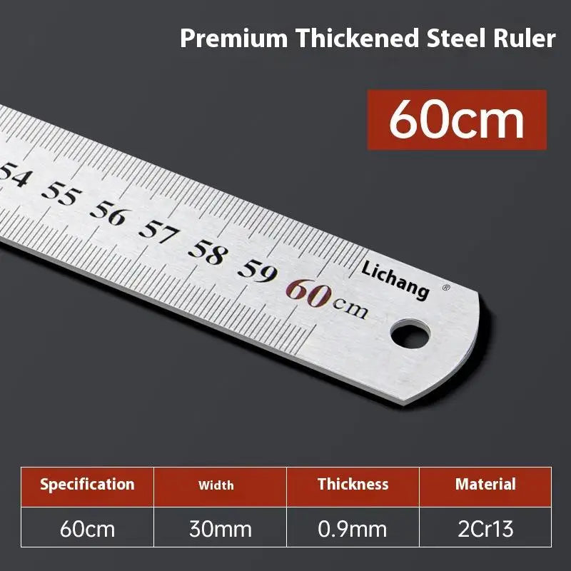 Satin Chrome Stainless Steel Ruler MM Graduations 15–100CM Precision Steel Ruler SWANS A6