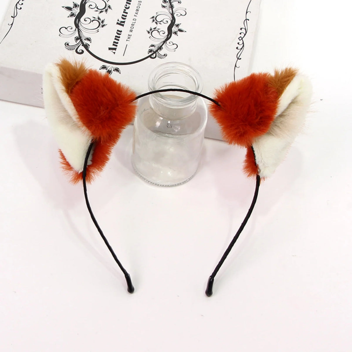 Fox Ear Plush Headband – Cute Orange & White Animal Hair Hoop Plush Animal Headband SWANS