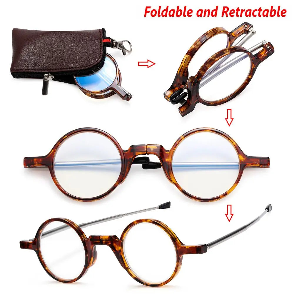 Mini Folding Reading Glasses with Keychain Case – Unisex Reading Glasses SWANS