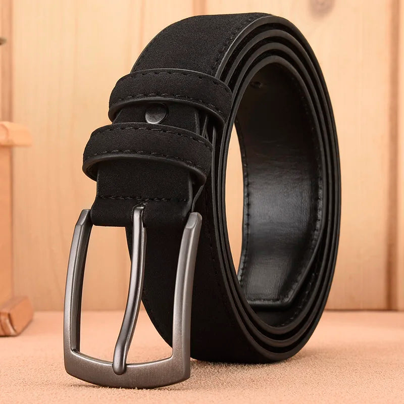 Men's Suede PU Belt – Retro Alloy Buckle | Casual Style Men's Fashion Belt SWANS