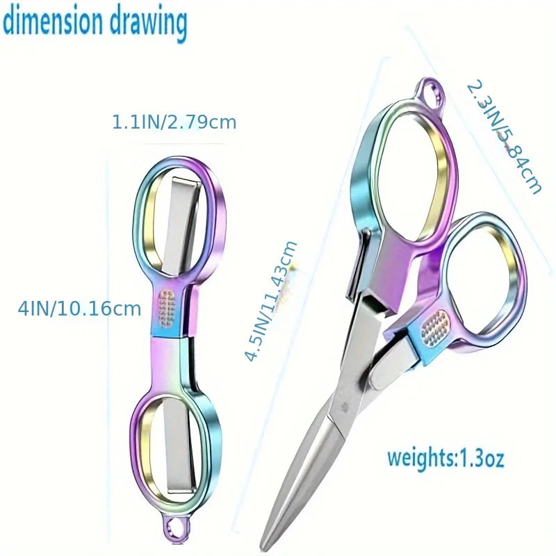 SWANS Folding Scissors – Rainbow Stainless Steel Travel Scissors Folding Scissors SWANS
