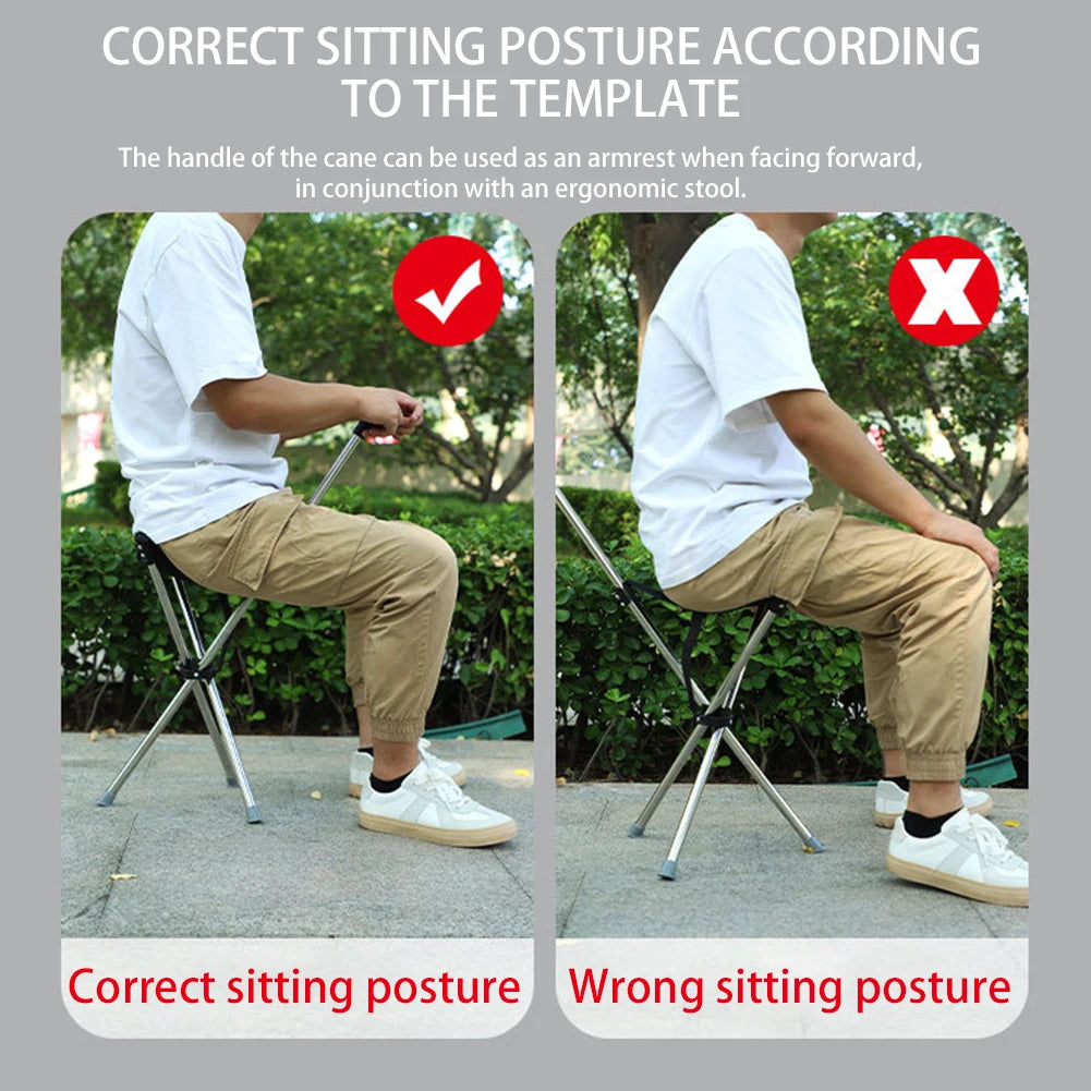 Foldable Walking Cane with Seat – Lightweight Adjustable Stick Walking Cane with Seat SWANS