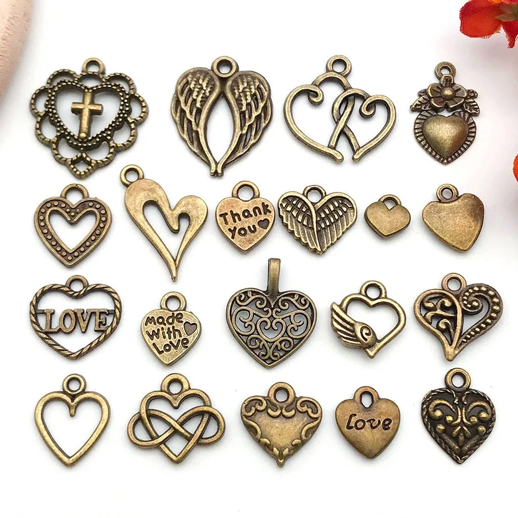 20-Pack Vintage Heart Alloy Charms for DIY Jewelry Making Jewelry Charms Set SWANS