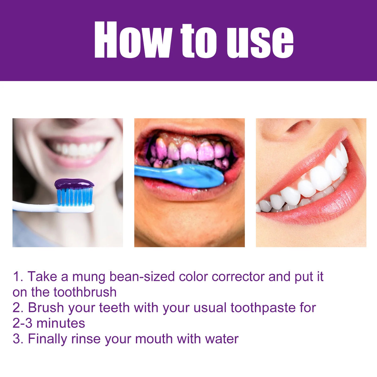 SWANS Purple Color Correcting Whitening Toothpaste 30ml Whitening Toothpaste SWANS