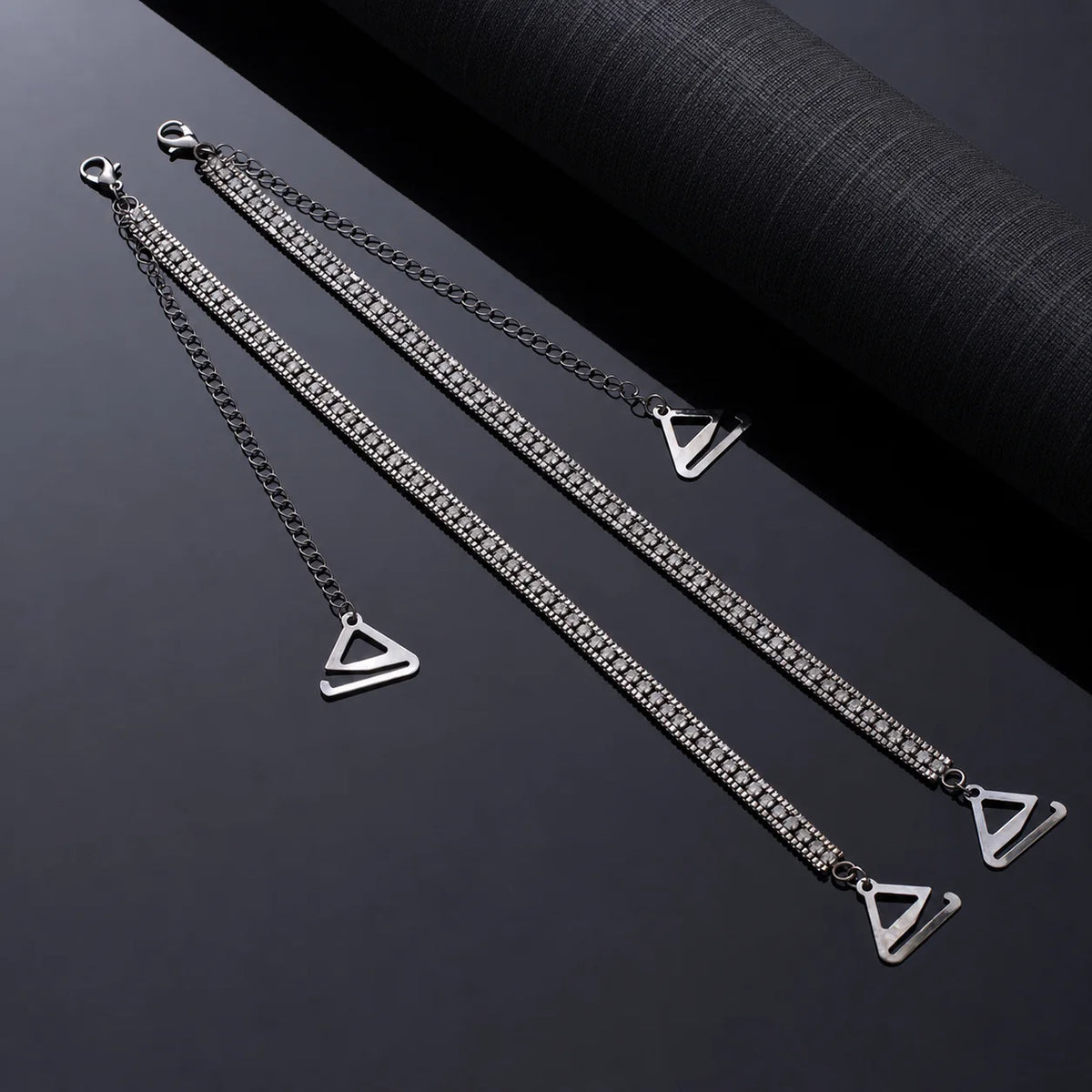 Rhinestone & Pearl Adjustable Decorative Bra Straps for Women Decorative Bra Straps SWANS X467-4 One Size