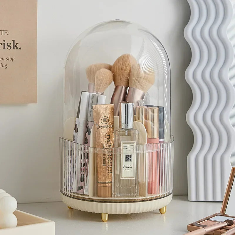 360 Rotating Makeup Brush Holder with Lid – Vanity Organizer Makeup Organizer SWANS