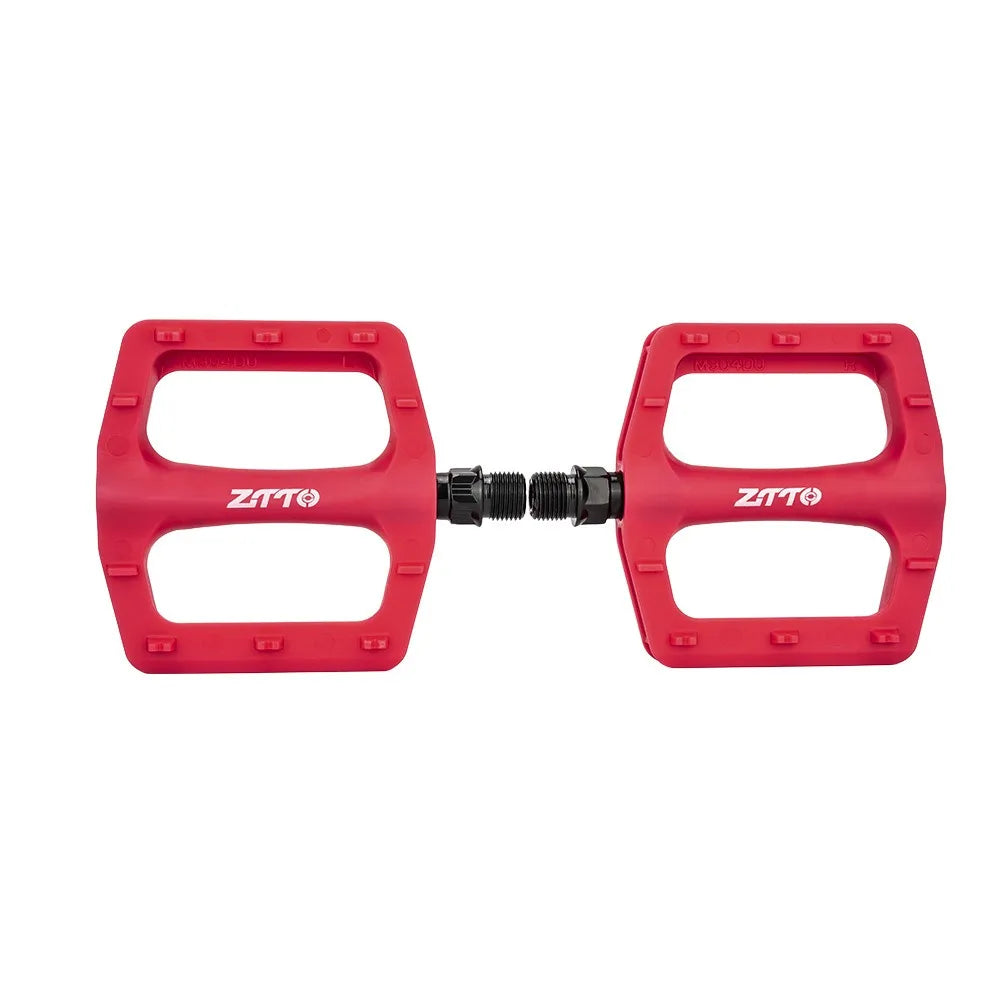 Ultralight Nylon Bike Pedals 9/16" Anti-Slip Sealed Bearings Pair Bike Pedals SWANS Red