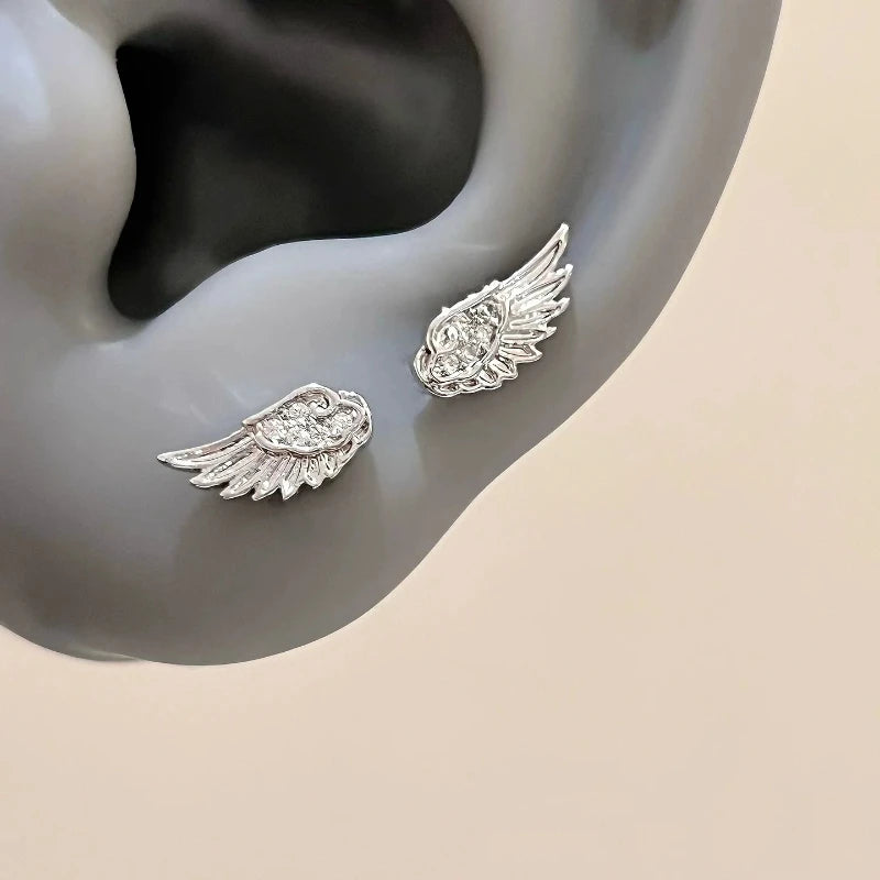 Vintage Angel Wings Stud Earrings – Punk Couple Jewelry Stud Earrings SWANS