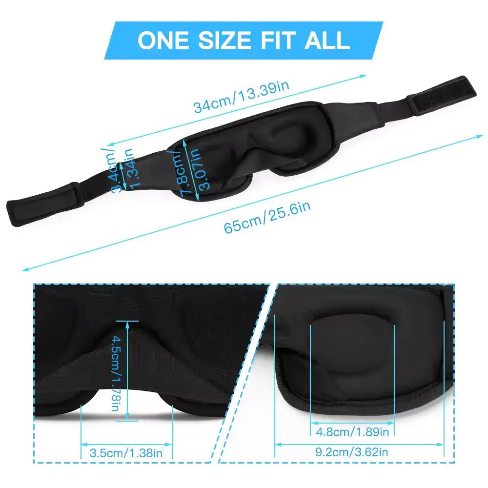 3D Sleep Mask – Total Blackout, Breathable & Adjustable Strap Sleep Eye Mask SWANS