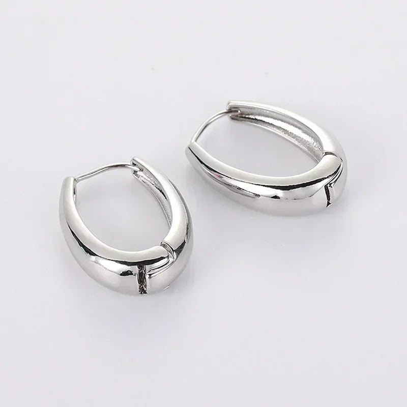 Vintage Metal Drop Earrings for Women – Gold & Silver Drop Earrings SWANS Silver oval