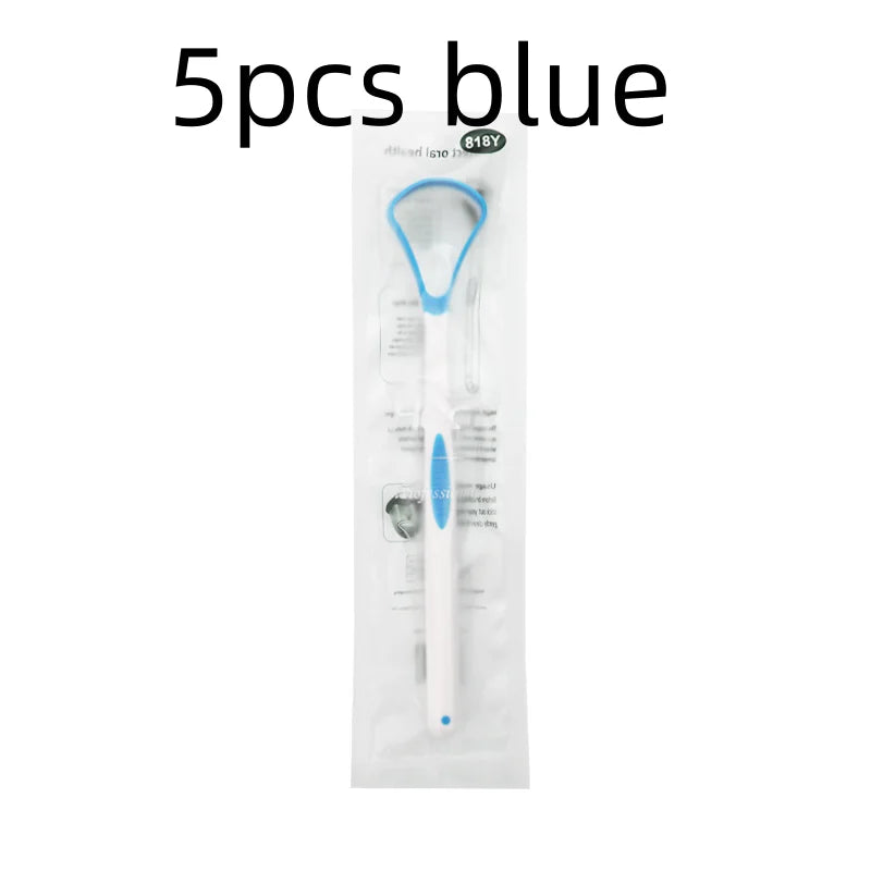 SWANS Silicone Tongue Scraper Brush – Fresh Breath Cleaner Tongue Scraper Brush SWANS 5pcs blue