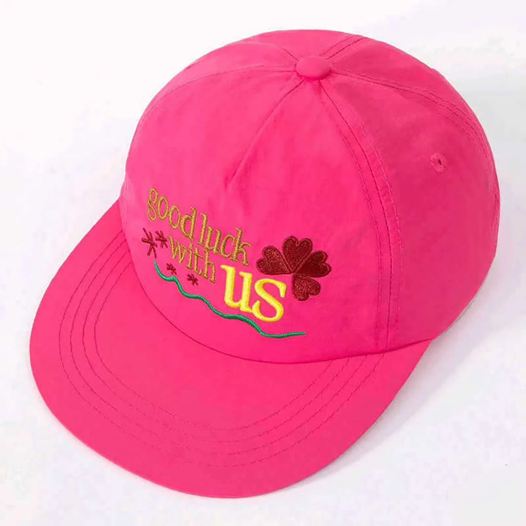 Sweet Embroidered Baseball Cap | Quick-Dry Flat Brim Sun Hat Baseball Cap SWANS red Adjustable