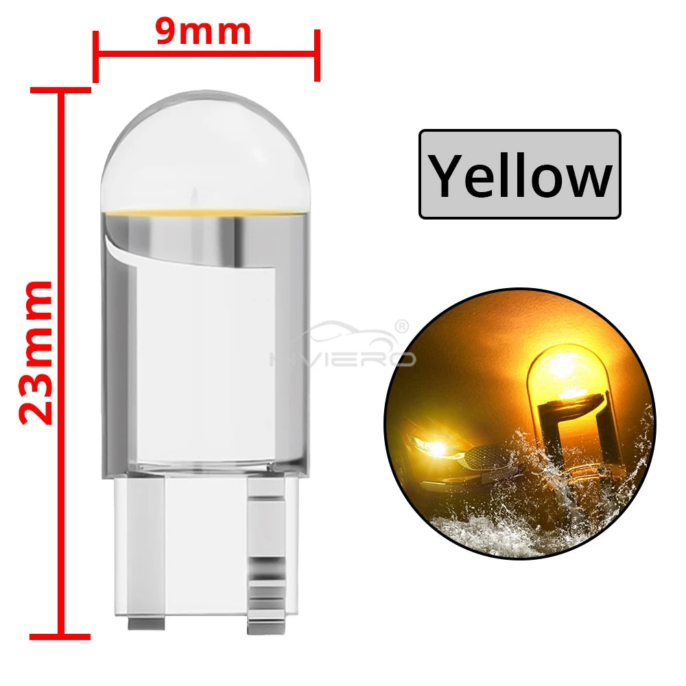 T10 W5W COB LED Bulbs 12V – 20/50/100 Pack Multi-Color LED Car Bulbs SWANS YELLOW 100PCS