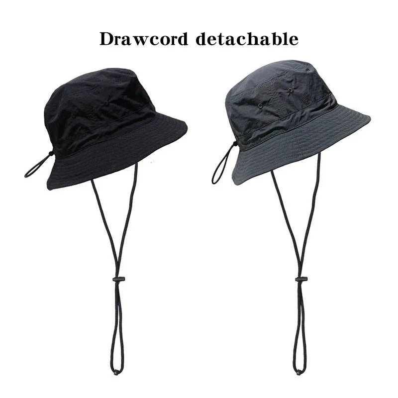 FAITOLAGI Drawstring Bucket Hat – Quick Dry UV Sun Cap Bucket Hat SWANS