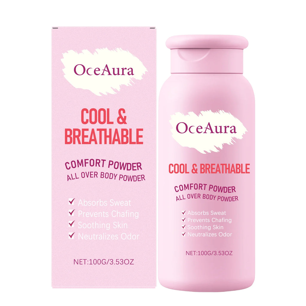 OceAura Dry Comfort Body Powder – Moisture-Wicking Talc 100g Body Powder SWANS