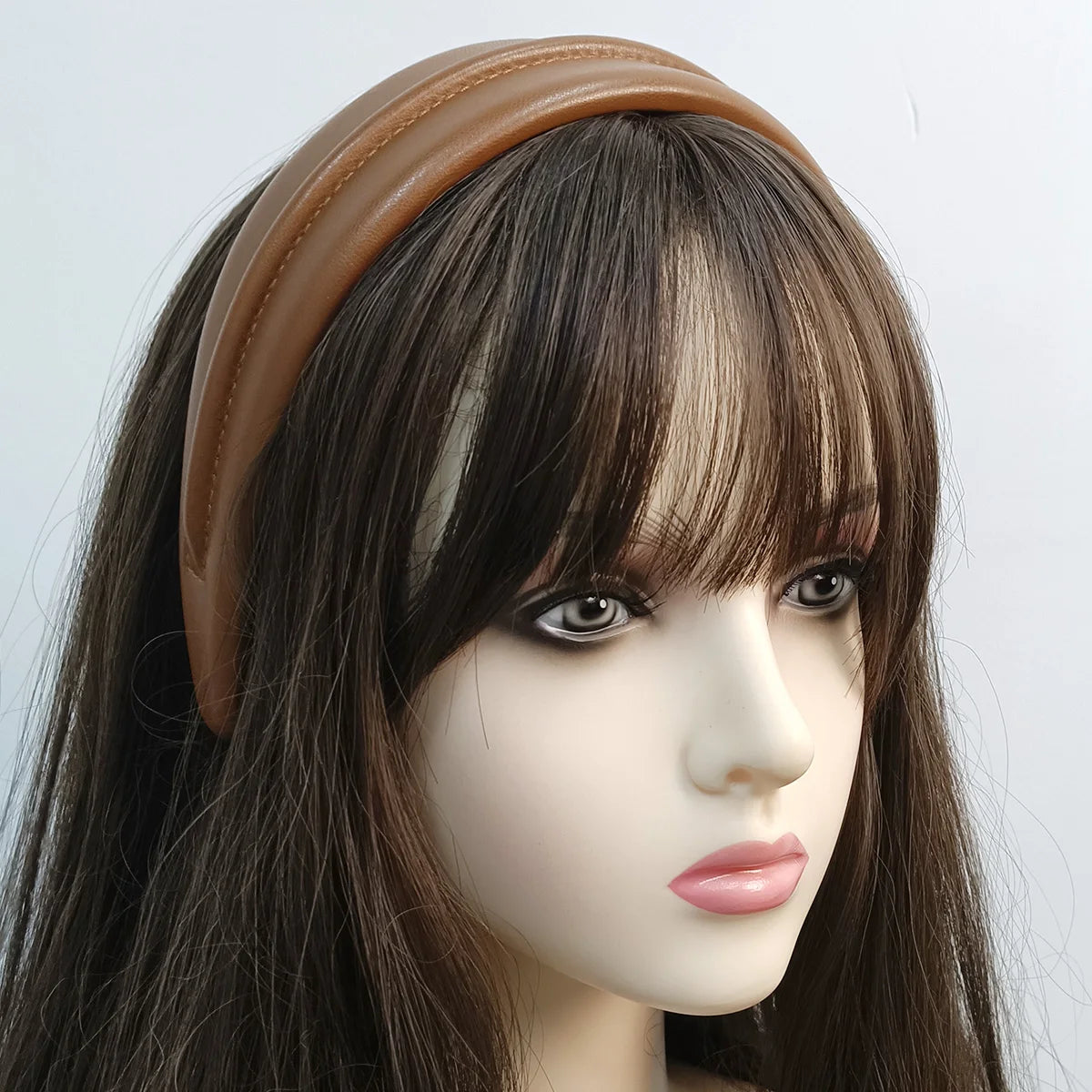 Retro Layered Leather Headband with Clip for Women Hair Headband SWANS