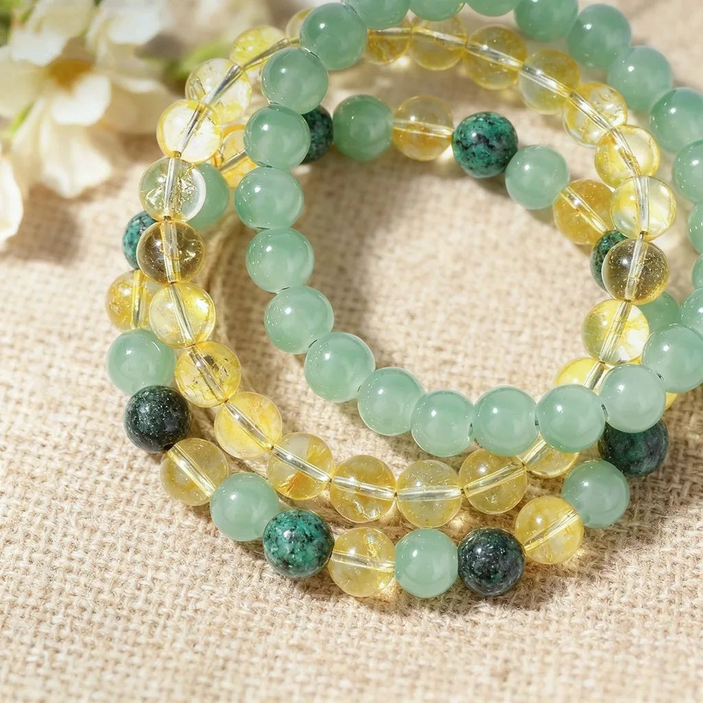 Stackable Natural Stone Beaded Bracelet Set – Nordic 3-Pack Beaded Bracelet Set SWANS