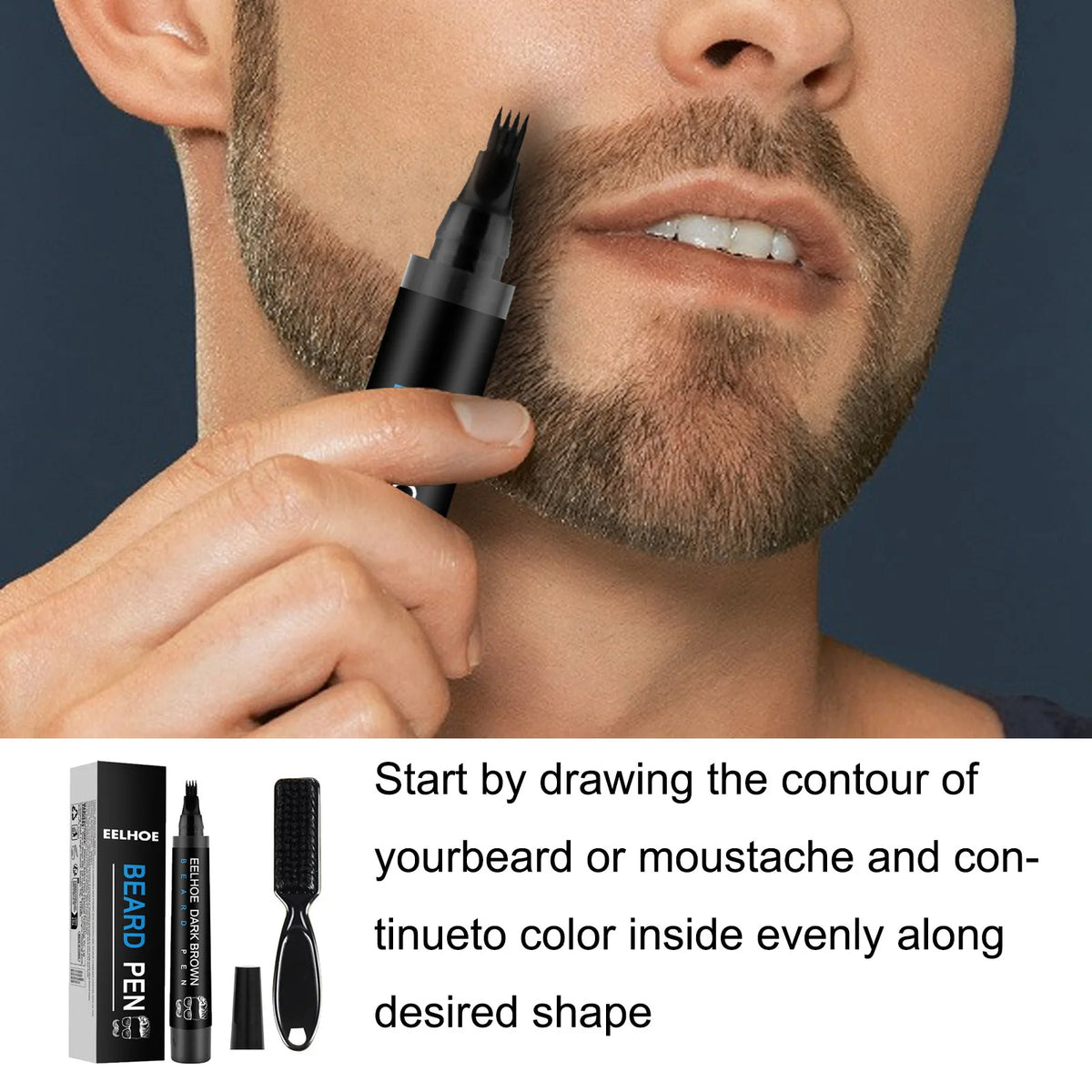 EELHOE Waterproof Beard Filler Pen – Black & Brown Beard Filler Pen SWANS