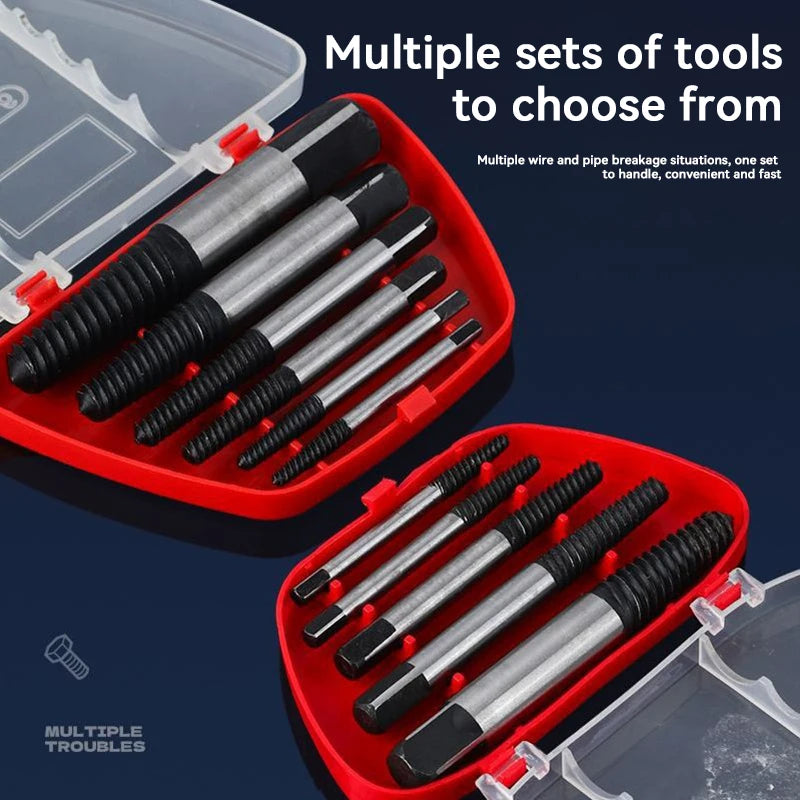 5/6-Piece Screw Extractor Drill Bit Set – Carbon Steel Screw Extractor Set SWANS