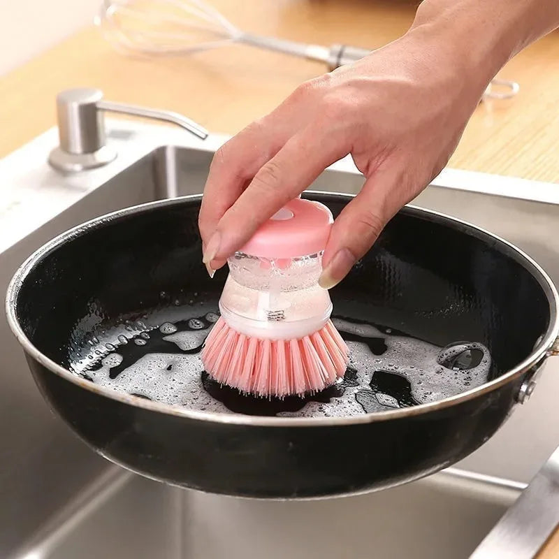 SWANS Press Soap Dispensing Dish Brush – Oil & Grease Scrubber Soap Dispensing Dish Brush SWANS