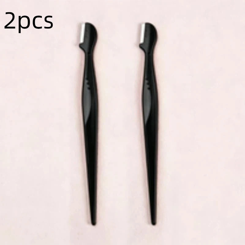 Stainless Steel Eyebrow Trimmer Set – Round Head 2/3/5 Pcs Eyebrow Trimmer Set SWANS 2pcs Black