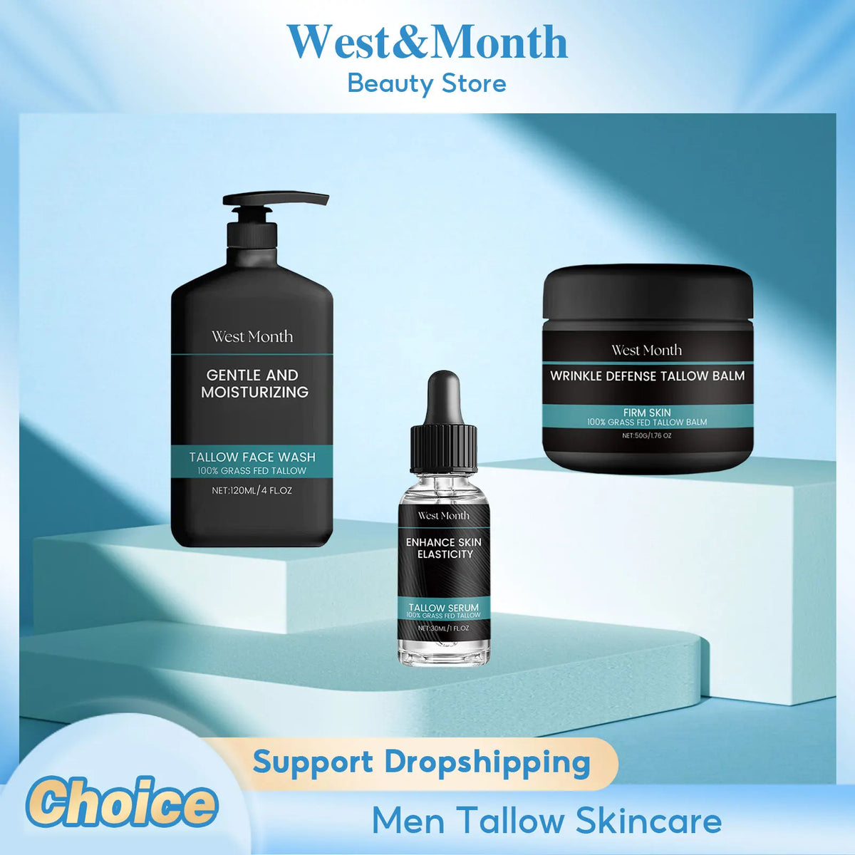 WEST MONTH Men's Collagen Firming Cream – Anti-Aging Moisturizer Men's Face Cream SWANS