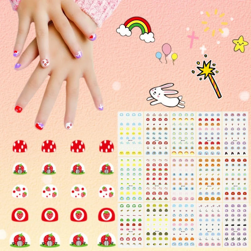 Kids Princess Nail Stickers – Cute Cartoon Animal Nail Decals Kids Nail Stickers SWANS
