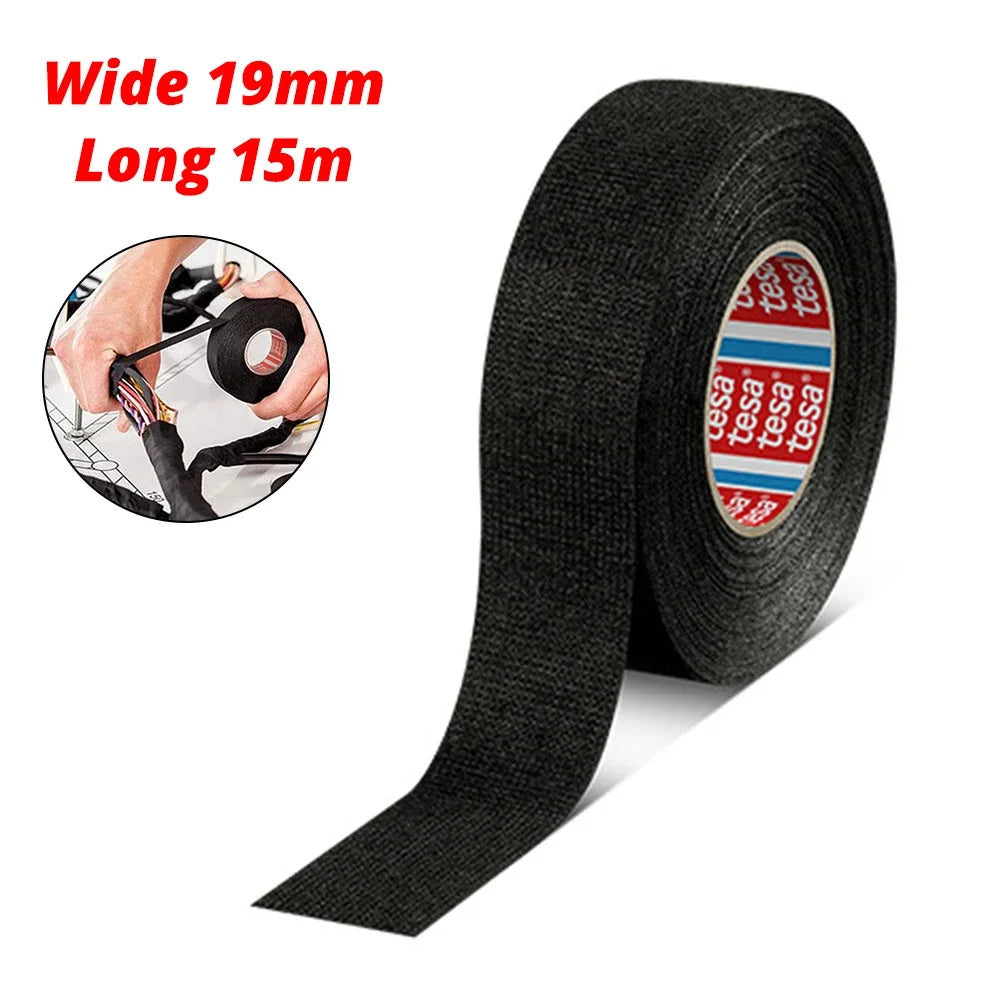HVIERO Flame Retardant Harness Tape – 15M/20M Car Wiring Automotive Harness Tape SWANS Wide-19mm Long-15M