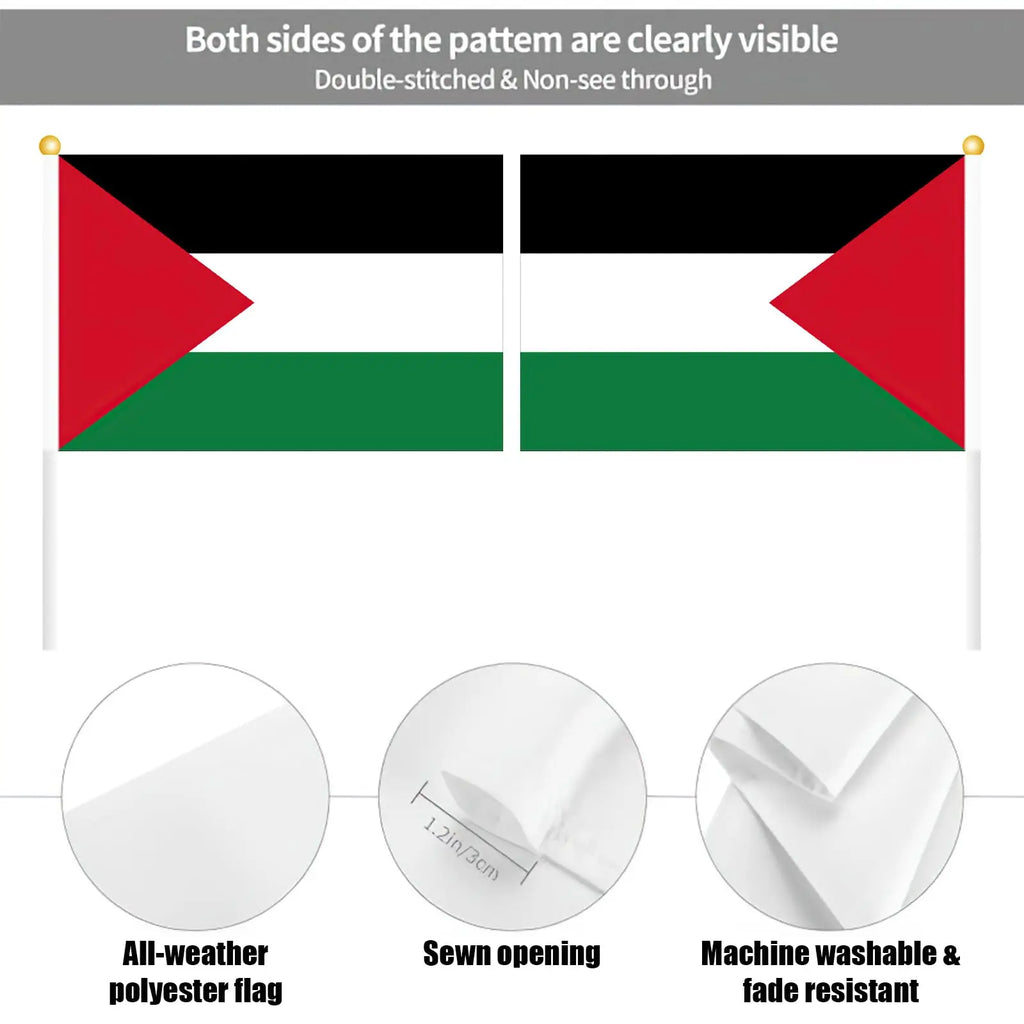 Palestine Hand Waving Mini Flags 5/10/20pcs – Polyester Banner Hand Waving Flags SWANS