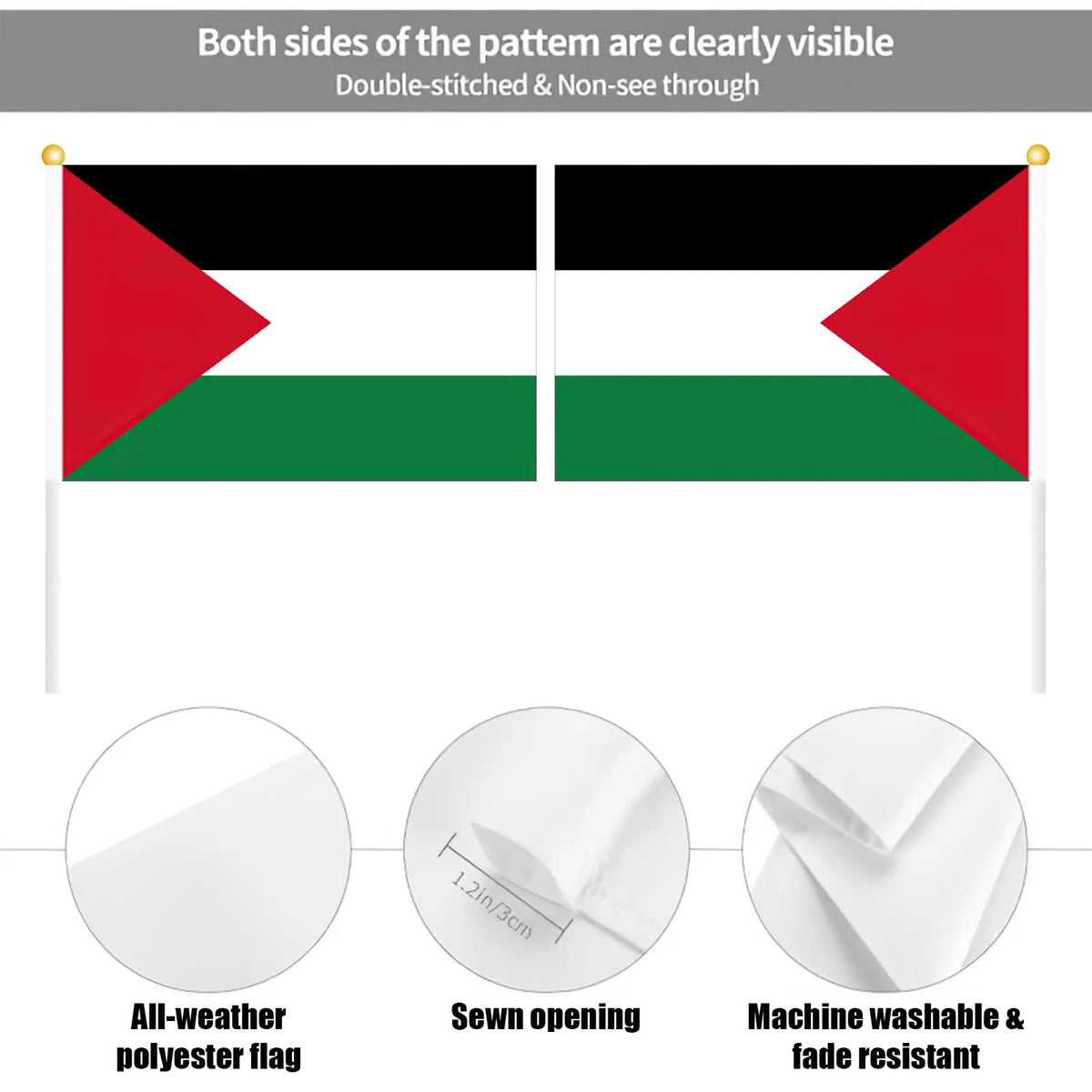 Palestine Hand Waving Mini Flags 5/10/20pcs – Polyester Banner Hand Waving Flags SWANS
