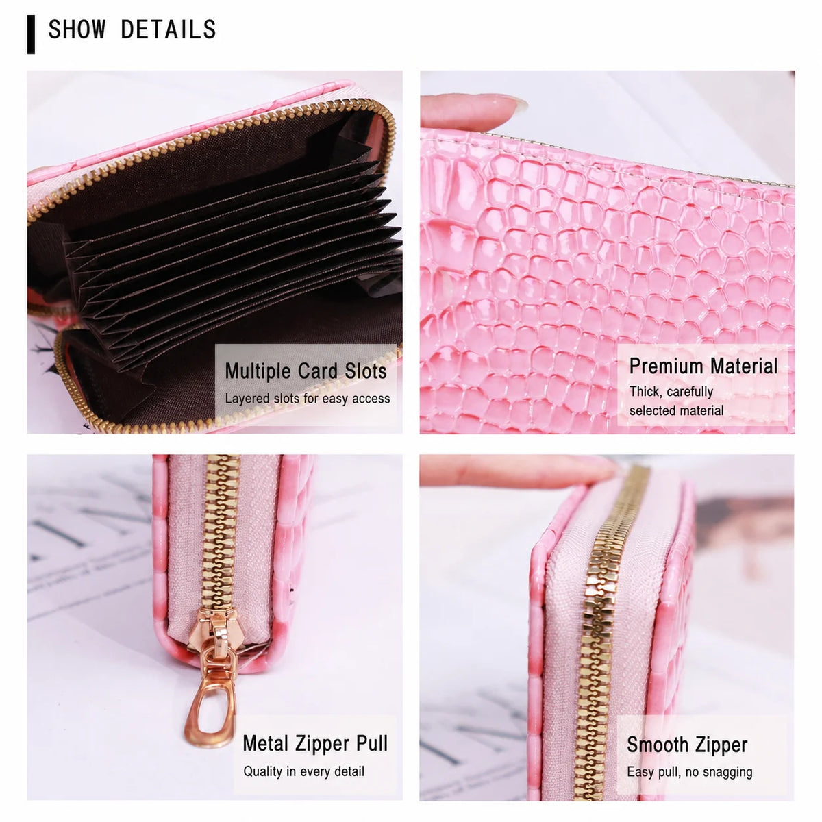 Zipper Accordion Coin Purse & Multi-Slot Card Holder – PU Accordion Coin Purse SWANS