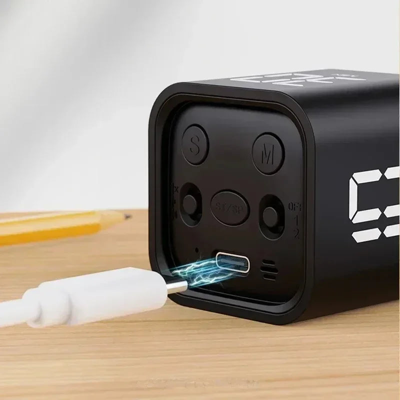 Mini Cube Timer – Gravity Sensor Flip LED Display, 4 Presets Cube Countdown Timer SWANS