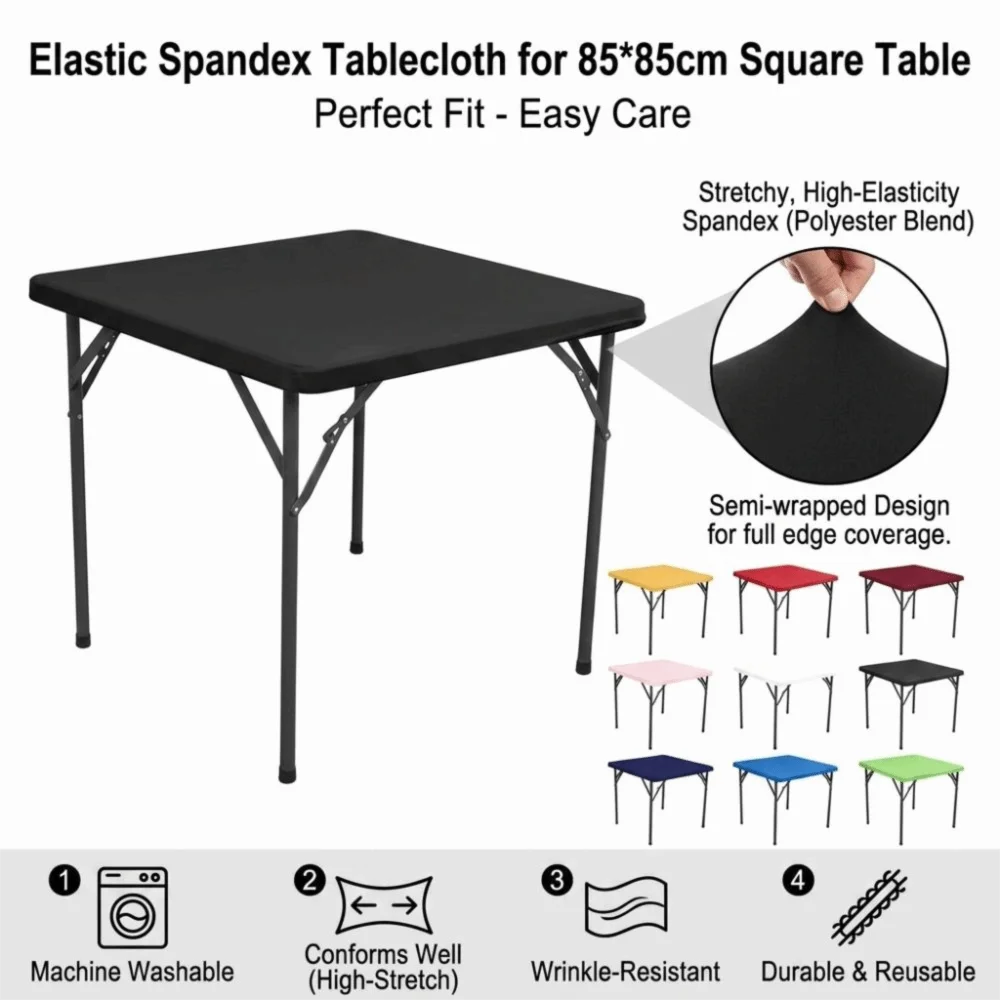 Stretch Spandex Square Tablecloth – Fitted Elastic Table Cover Fitted Tablecloth SWANS