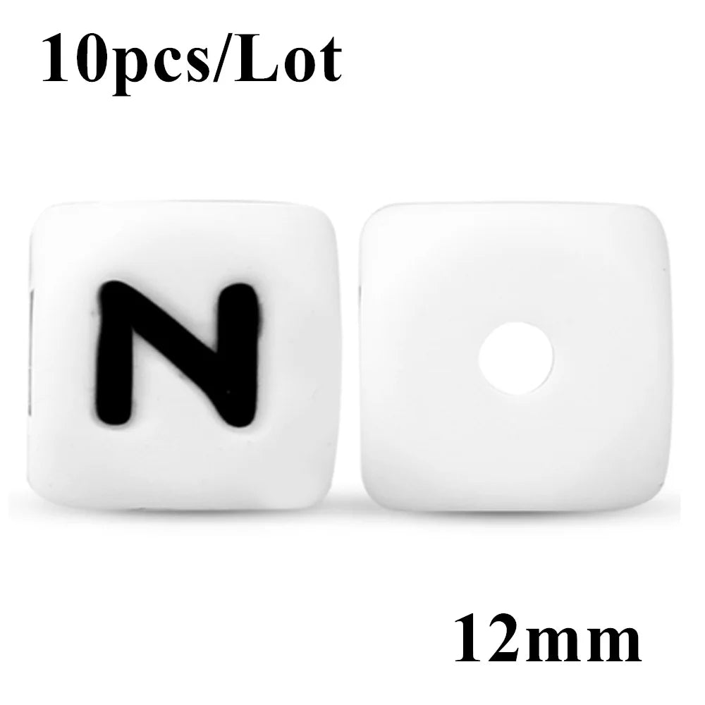 12mm Silicone Letter Beads – DIY Alphabet Jewelry Making Beads Alphabet Craft Beads SWANS N