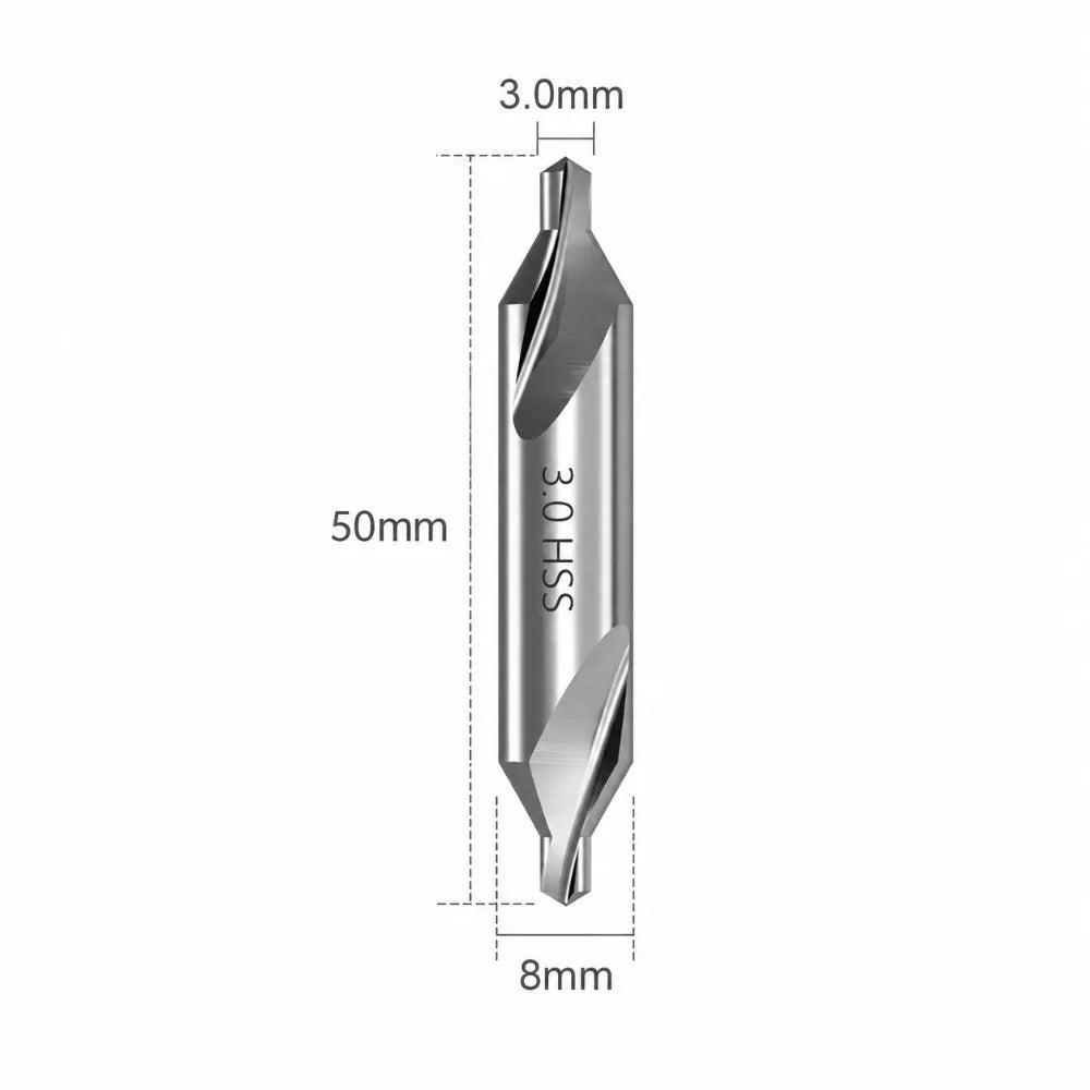 HSS Center Drill Bits 60° – 1mm to 6mm Metal Drilling Set Center Drill Bit SWANS 3.0mm