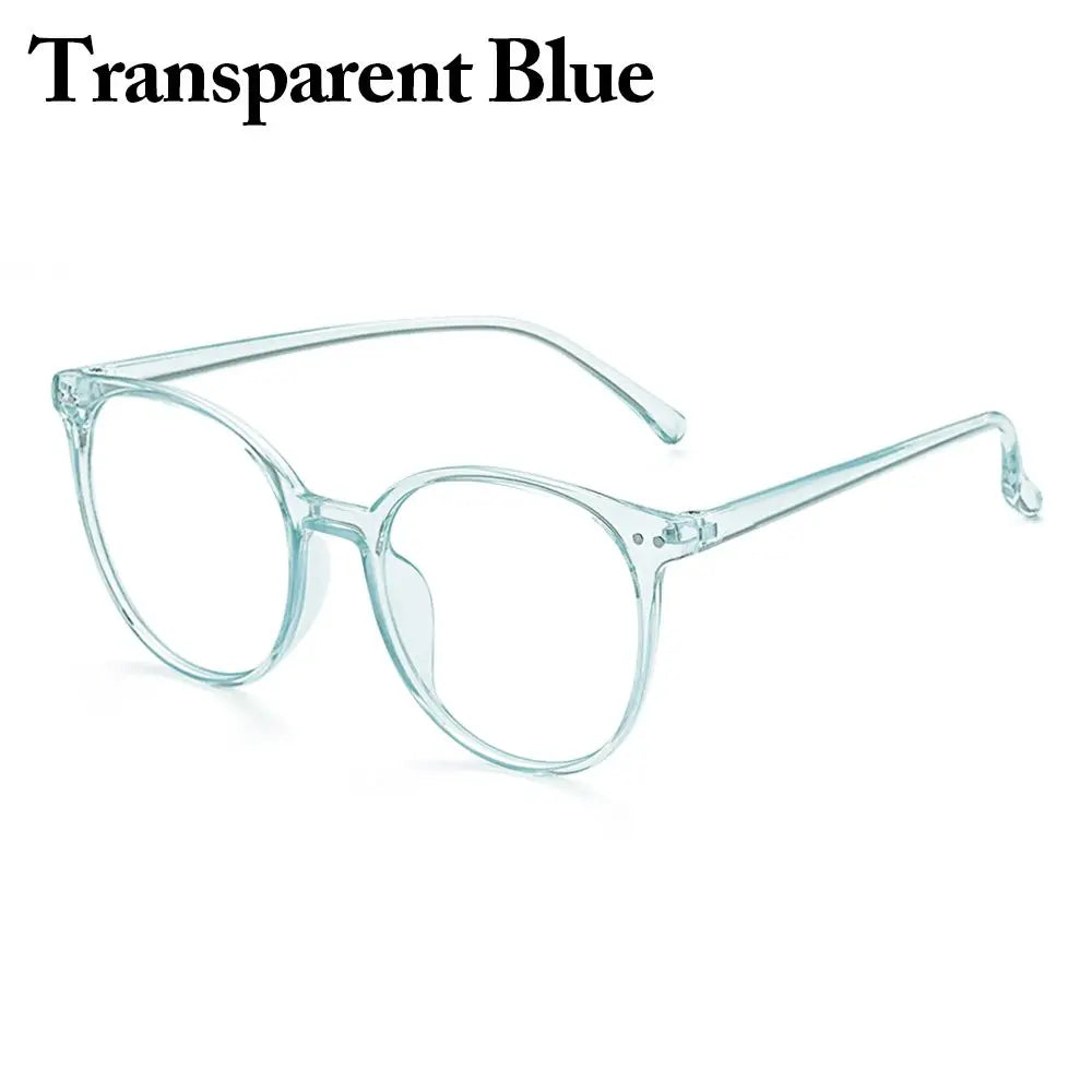 Vintage Round Blue Light Blocking Glasses – Unisex Clear Lens Blue Light Glasses SWANS Transparent Blue